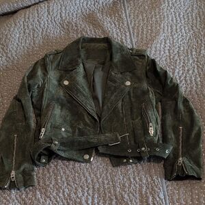 Blank NYC Olive Suede Leather Jacket